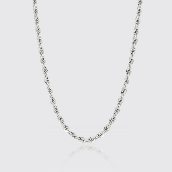 10mm Rope Chain - White Gold