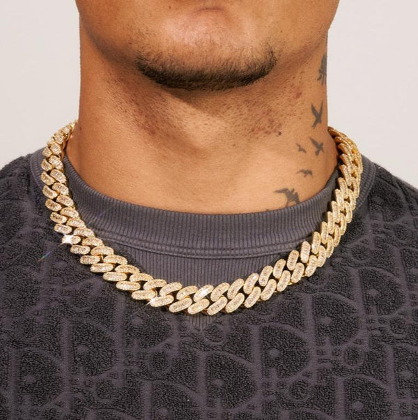 17mm Baguette Link Chain - Gold