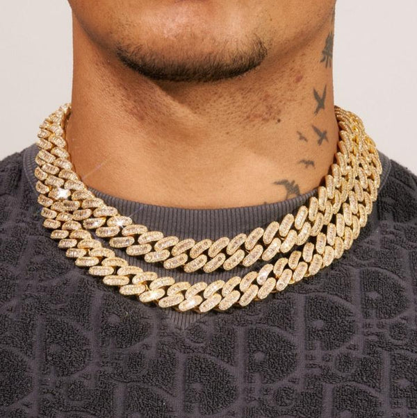 17mm Baguette Link Chain - Gold