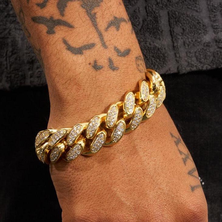 19mm Cuban Bracelet - Gold