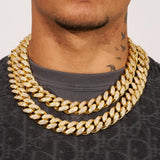 19mm Iced Cuban Chain - Gold