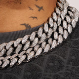 19mm Iced Cuban Chain - White Gold