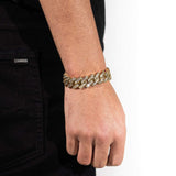 Adamans 20mm Baguette Miami Link Bracelet - Gold