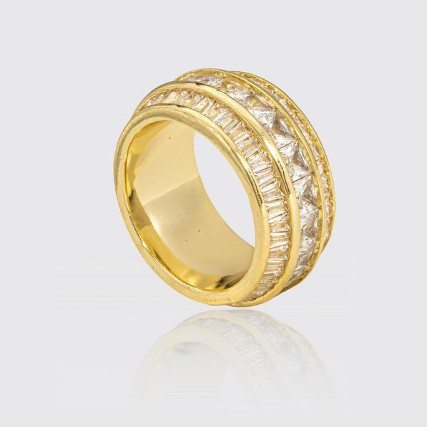 3 Row Baguette Ring - Gold - Adamans