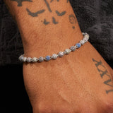 5mm ICED Coloful BALL BRACELET - WHITE GOLD - Adamans - 