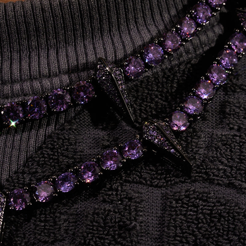 5mm PURPLE PAVE SPIKE TENNIS CHAIN