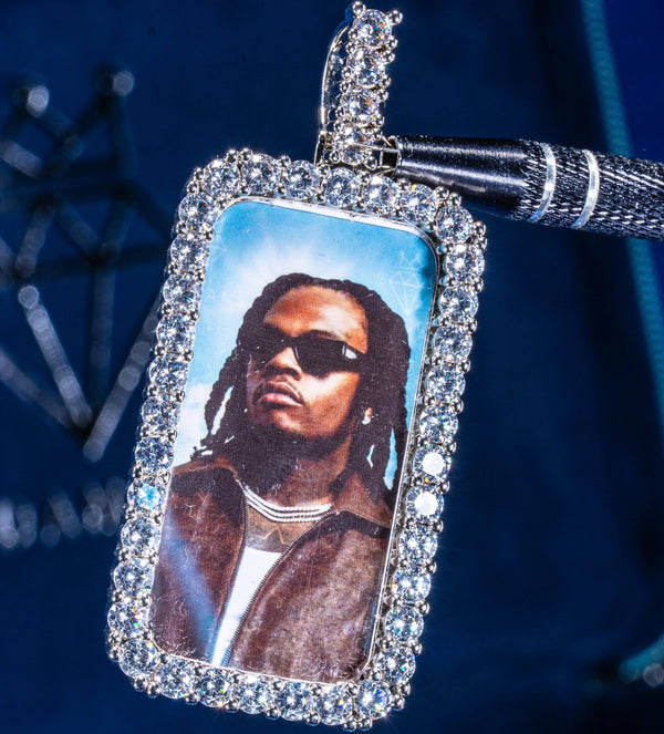 Diamond Custom Image Rectangle Pendant