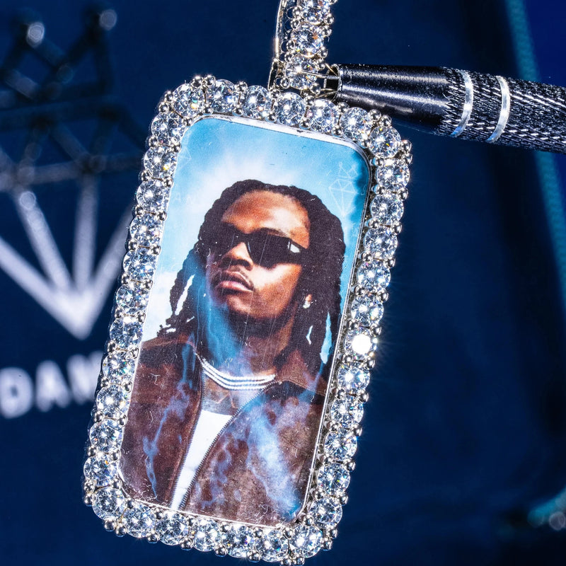 Diamond Custom Image Rectangle Pendant