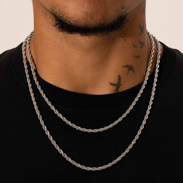 4mm Rope Chain - White Gold