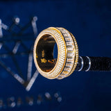 Iced Baguette Rotating Ring - Gold