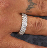 Baguette Prong Band Ring - White Gold