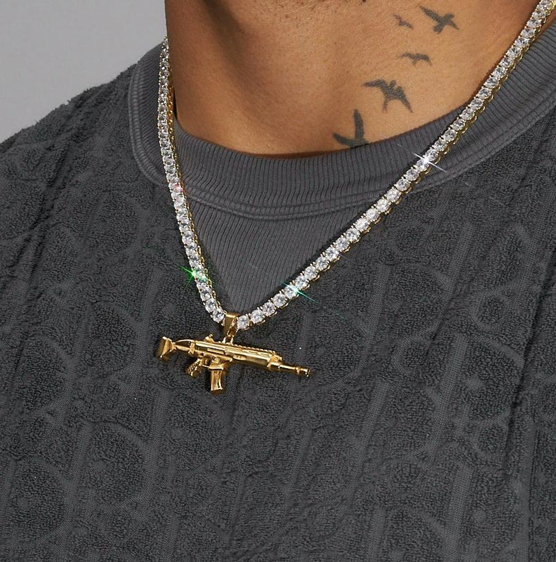 Scar Gun Pendant - Gold