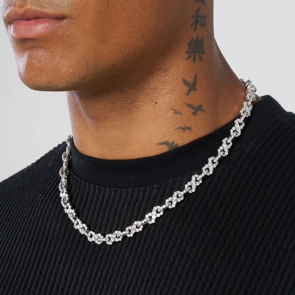 8mm ICED INFINITY CHAIN - WHITE GOLD - Adamans