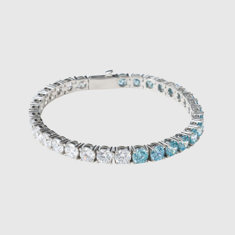 5mm TENNIS BRACELET-PALE BLUE AND WHITE