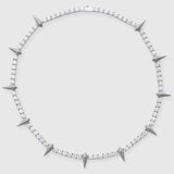 5mm PAVE SPIKE TENNIS CHAIN - WHITE GOLD