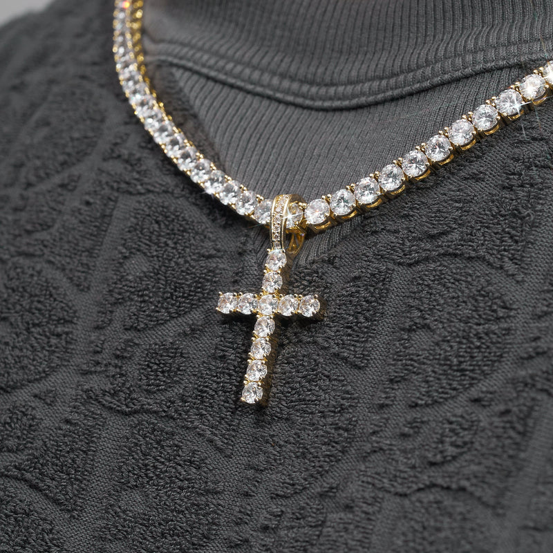 Diamond Cross Pendant - Gold - Adamans - 