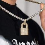 Adamans Diamond Lock Pendant - Gold