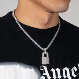 Adamans Diamond Lock Pendant - White Gold