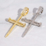 Adamans Diamond Nail Cross Pendant - Gold