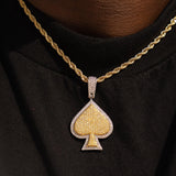 Iced Ace Pendant - Gold