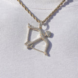 Iced Bow Pendant - Gold