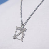 Iced Bow Pendant - White Gold - Adamans
