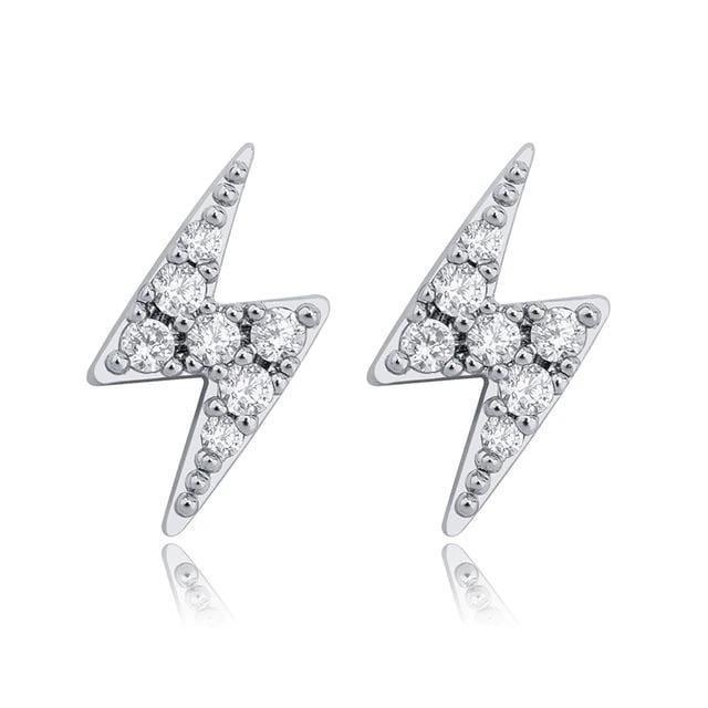 Adamans Lightning Earrings - 925 Silver