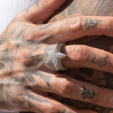 Adamans Iced Star Ring - White Gold