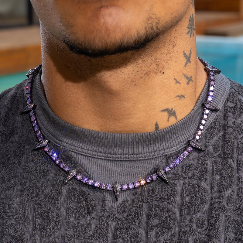 5mm PURPLE PAVE SPIKE TENNIS CHAIN