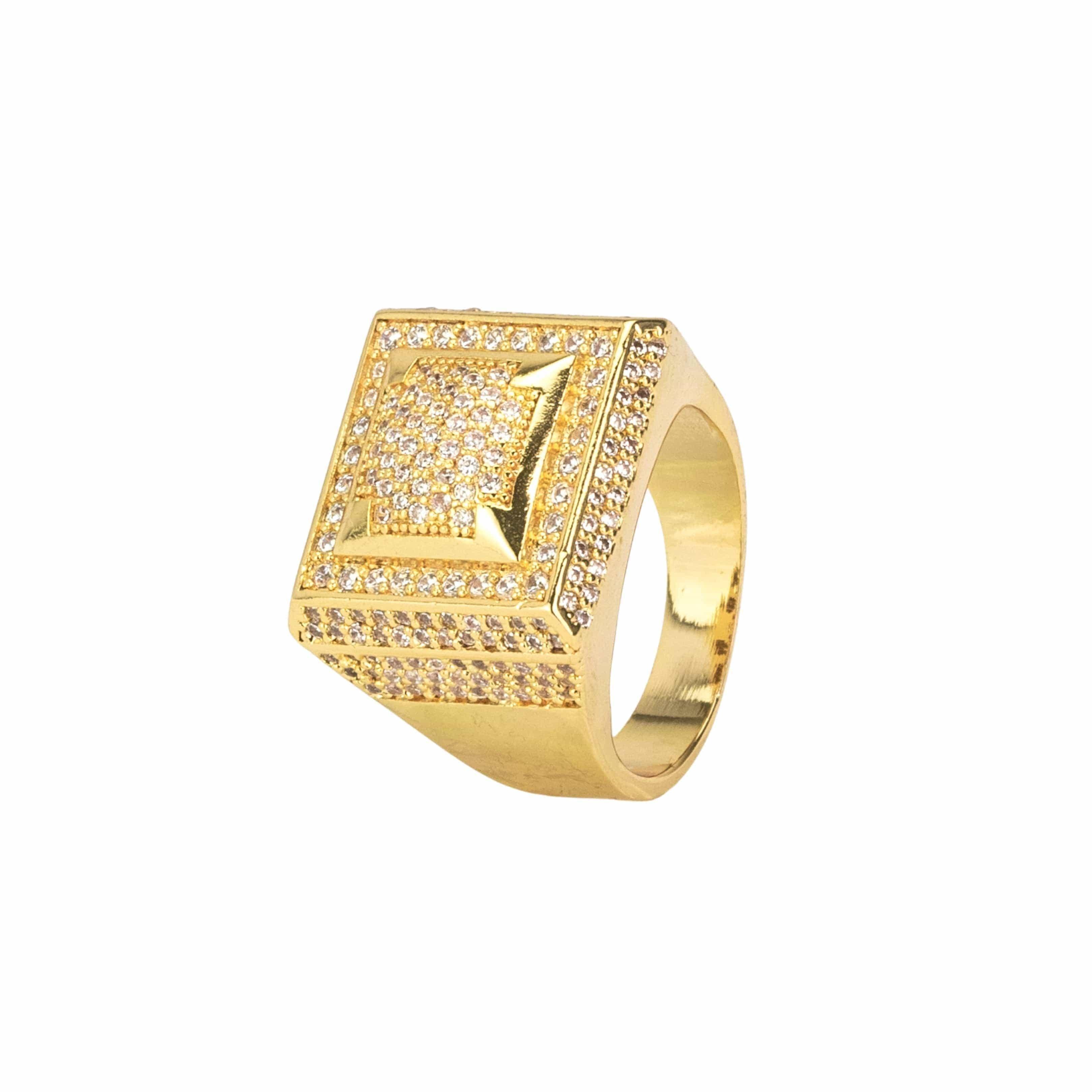Square Paved Ring - Gold | Adamans