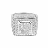 Adamans 7 Square Paved Ring - White Gold