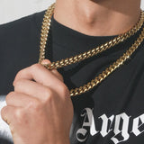 10mm Cuban Iced Clasp Chain - Gold